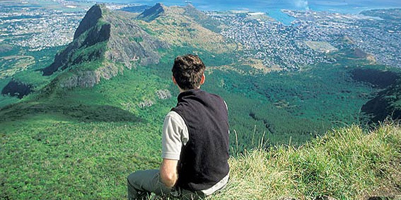 Hiking at Le Pouce Mountain